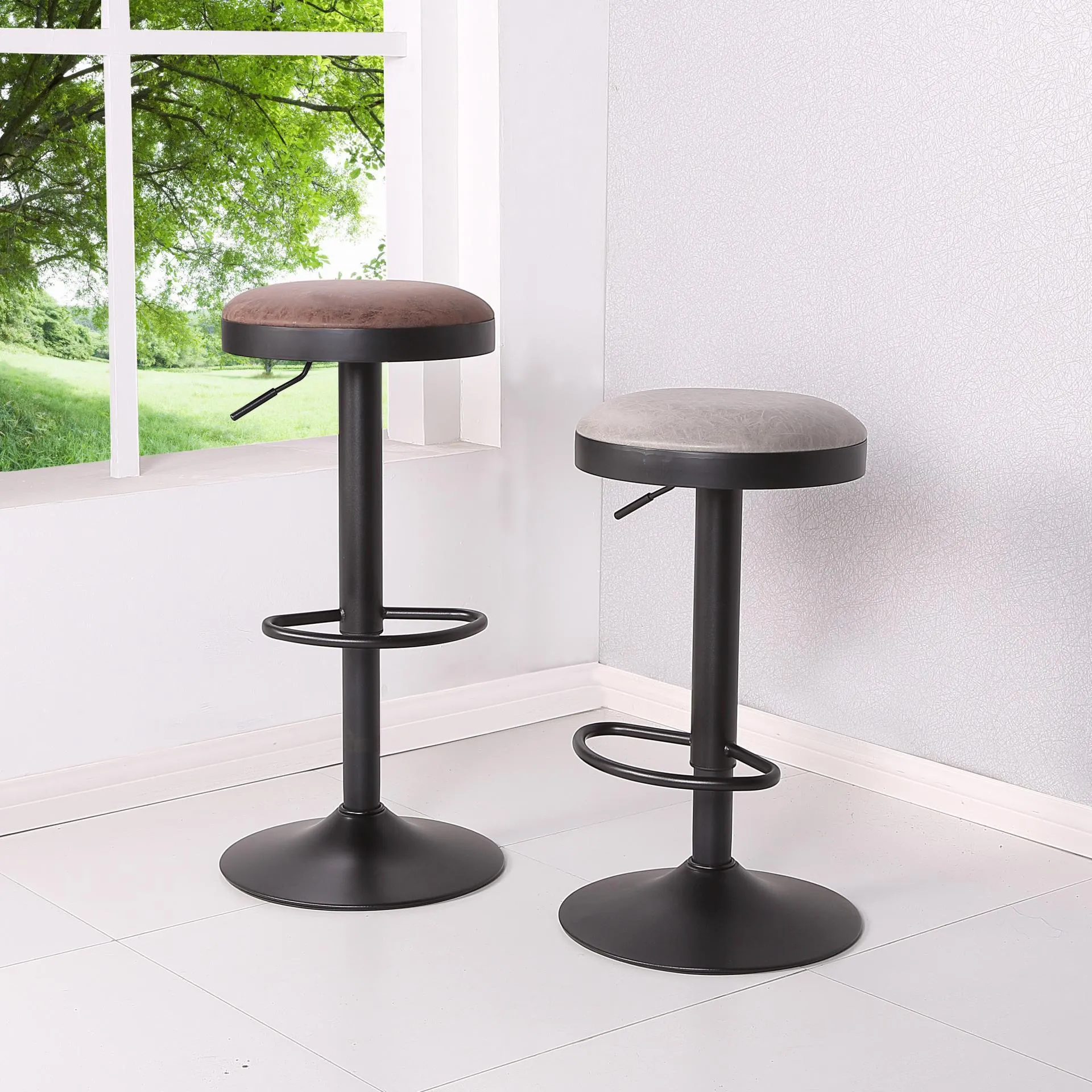 Vail Bar Stool Set of 2 VINTAGE MIST GREY